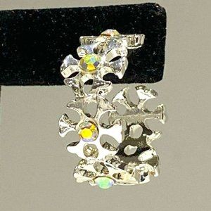 Silver Tone Taylor Swift Selena Inspired Winter Snowflake Small Hoop Earrings